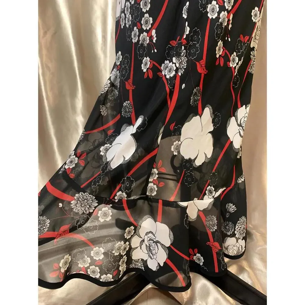 Vintage Trixxi Multi-Layered Dark Romantic Floral Maxi Dress - Picture 8 of 9